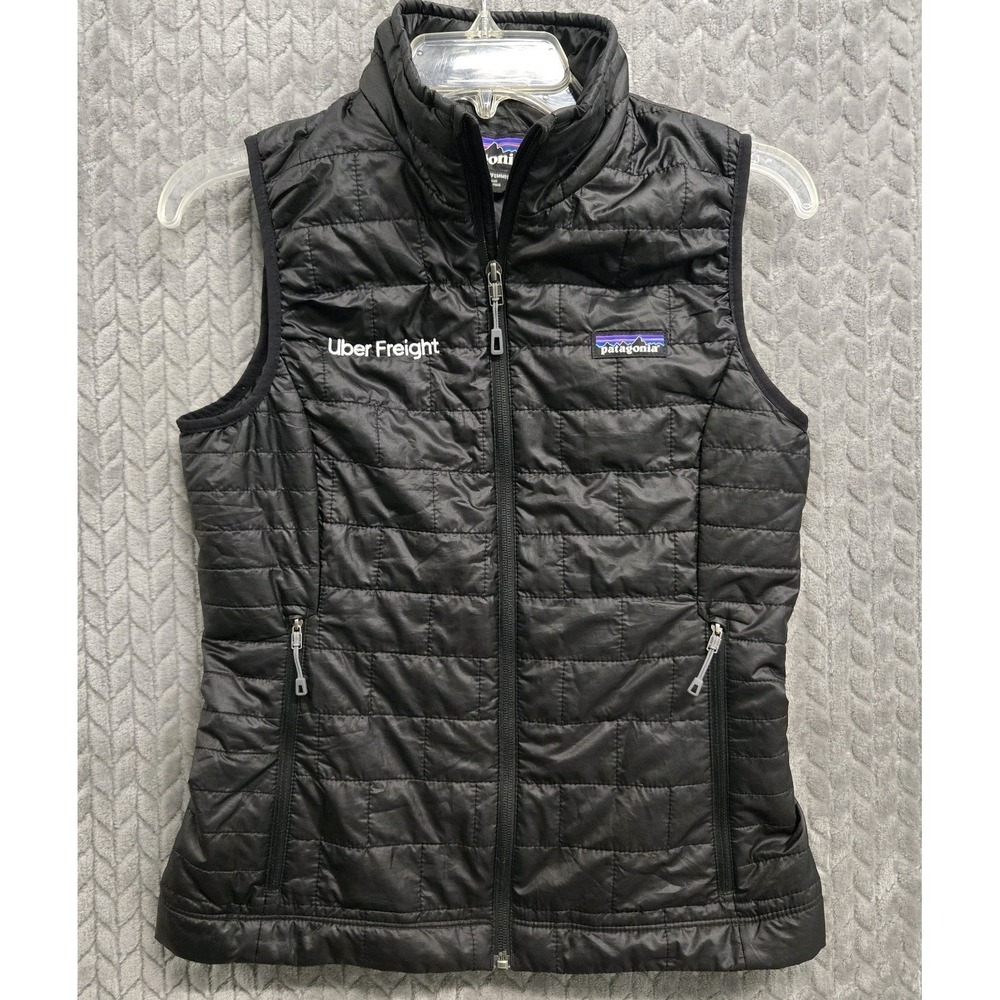Patagonia Nano Puff Quilted Vest‎ Womens Sz XS Black Primaloft Full Zip 84247